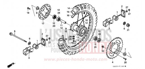 ROUE ARRIERE (CR80RN/RP/RR) CR80RS de 1995